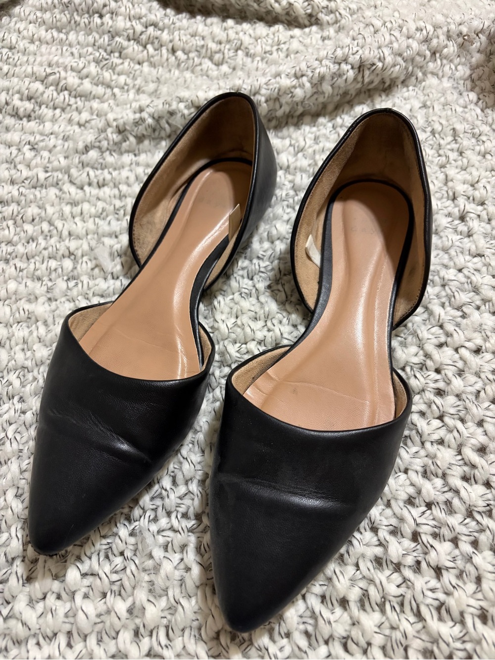 a new day Black Pointed D'Orsay Flats